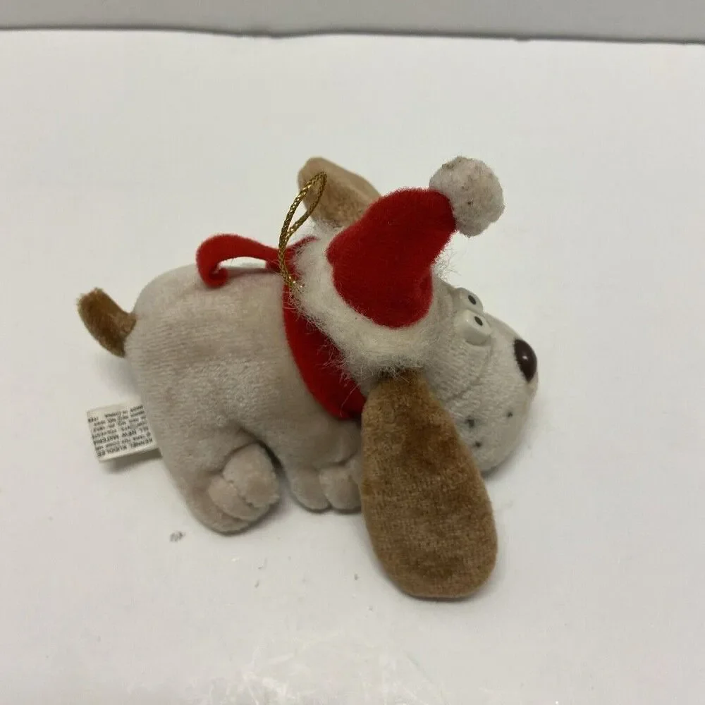 Vintage Kennel Kuddlee Pup Miniature Stuffed Plush Puppy Dog Ornament Christmas